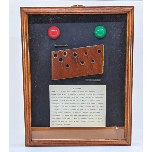 Vintage Antique Ditchburn Boat Ship Shadow Box Memorabilia W/ Write Up Collect - Picture 1 of 5